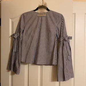 Navy and white striped top